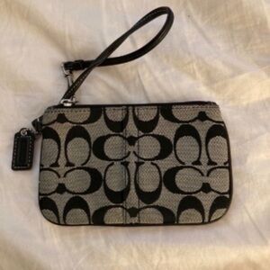 Coach wristlet black and grey